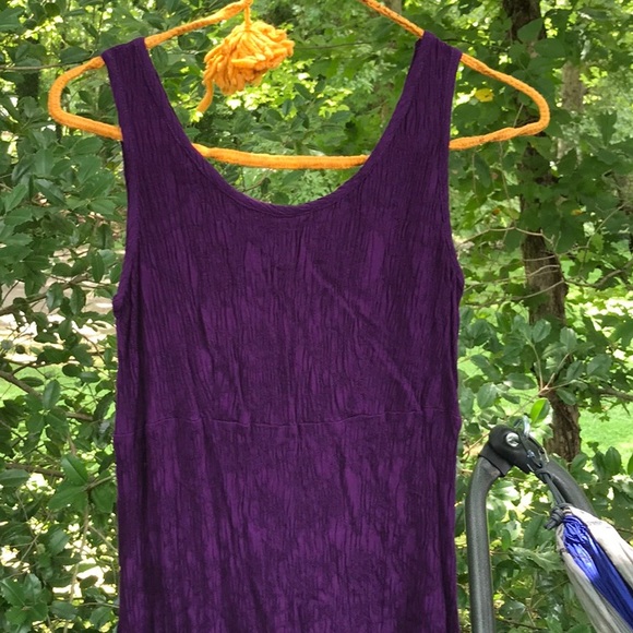 Connected Apparel Crinkle Tank Top Style Purple Dress 6 Rayon Dry Clean Wrinkle - Picture 6 of 11